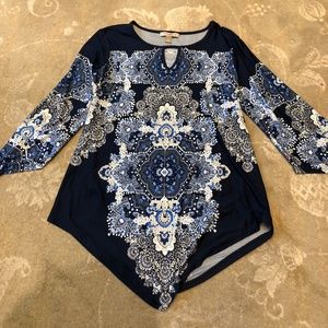 Boho Blue print top